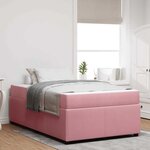 vidaXL Cadre de lit avec matelas Rose 120 x 190 cm tissu