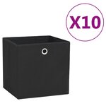 vidaXL Boîtes de rangement 10 Pièces Tissu intissé 28x28x28 cm Noir