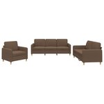 vidaXL Ensemble de canapés 3 Pièces avec coussins Marron Tissu