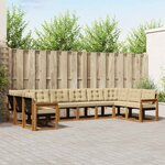 vidaXL Ensemble de canapés d'extérieur 10 pc Naturel et Beige