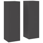 vidaXL Supports de Plantes d'Extérieur Pilier 2 Pièces Noir 24x24x75 cm Acier