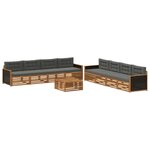 vidaXL Ensemble de canapés d'extérieur 9 pc Naturel et Anthracite