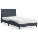 vidaXL Lit avec matelas gris foncé 100x200 cm velours