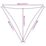 vidaXL Voile d'ombrage 160 g/m² triangulaire 3 6x3 6x3 6 m PEHD
