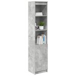 vidaXL Buffet haut gris béton 37 5x35x180 cm bois d'ingénierie