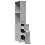 vidaXL Armoire de salle de bain étroite avec roulettes gris béton