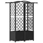 vidaXL Lit Élevé avec Treillis et Toit Noir 122 x 40 x 138 cm PP
