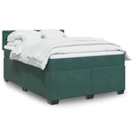 vidaXL Sommier à lattes de lit et matelas Vert foncé 140x200cm Velours