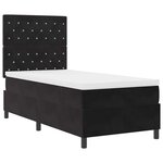 vidaXL Lit à ressorts avec matelas Noir 100 x 200 cm Velours