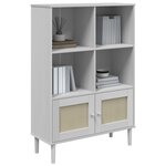 vidaXL Bibliothèque SENJA aspect de rotin blanc bois massif de pin