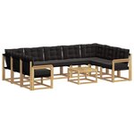 vidaXL Ensemble de canapés d'extérieur 10 pc Blanc et noir