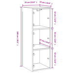 vidaXL Armoire murale avec portes en verre chêne marron 35x37x100 cm