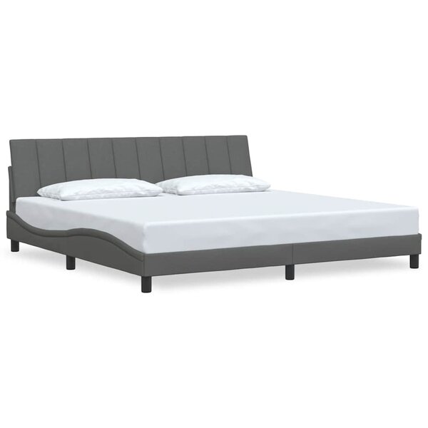 vidaXL Cadre de lit sans matelas gris foncé 200x200 cm tissu
