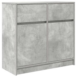 vidaXL Buffet avec tiroir gris béton 80x34x76 cm bois d'ingénierie