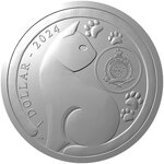 Pièce de monnaie en Argent 1 Dollar g 31.1 (1 oz) Millésime 2024 Cat Breeds BRITISH SHORTHAIR