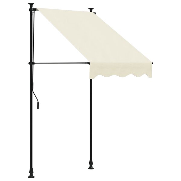 vidaXL Auvent rétractable crème 100x150 m tissu et acier
