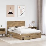 vidaXL Cadre de lit Chêne artisanal 140 x 190 cm Bois d'ingénierie