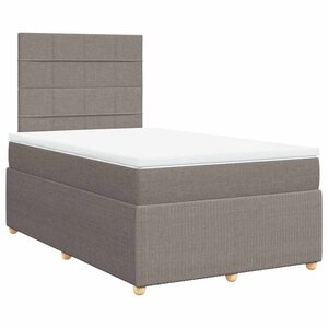 vidaXL Sommier à lattes de lit avec matelas taupe 120x190 cm tissu
