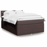 vidaXL Sommier à lattes de lit avec matelas Marron foncé 140x190 cm