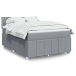 vidaXL Sommier à lattes de lit avec matelas Gris clair 140x190cm Tissu