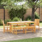 vidaXL Ensemble de salle à manger pour jardin 5 Pièces Marron