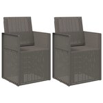 vidaXL Chaises de jardin salle à manger 2 pc Gris clair PP