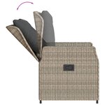 vidaXL Ensemble à manger de jardin et coussins 5 Pièces gris clair rotin