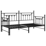 vidaXL Cadre de lit jumeau avec lit gigogne Noir 100x200 cm Acier