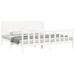 vidaXL Cadre de lit sans matelas blanc 200x200 cm bois massif de pin