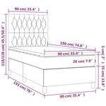 vidaXL Sommier à lattes de lit et matelas et LED Crème 90x190 cm Tissu