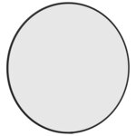 vidaXL Miroir mural Noir Ø 50 cm Rond