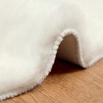vidaXL Tapis en Fourrure Synthétique de Lapin Olite Crème Ø 120 cm
