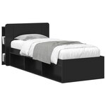 vidaXL Cabinet de Tête de Lit avec stockage Noir Bois d'ingénierie