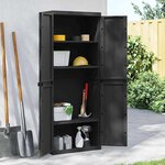 vidaXL Armoire de rangement d'extérieur noir 65x37x165 cm PP