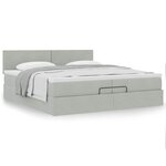 VidaXL Cadre de lit ottoman avec matelas gris clair 200x200 cm velours