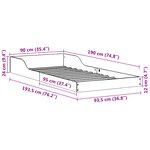 vidaXL Cadre de lit Blanc 90 x 190 cm Bois massif en pin