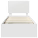 vidaXL Cadre de lit avec tête de lit Blanc 100 x 200 cm Pin massif