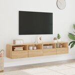 vidaXL Meubles TV muraux 2 Pièces chêne sonoma 80x30x30cm bois ingénierie