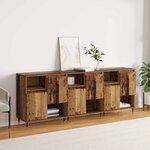 vidaXL Buffets 3 Pièces Bois ancien 180 x 35 x 70 cm Bois d'ingénierie