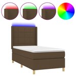 vidaXL Sommier à lattes de lit et matelas et LED Marron foncé 90x200cm