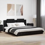 vidaXL Cadre de lit avec tête de lit Chêne noir 180 x 200 cm