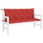 vidaXL Coussin de banc de jardin rouge 150x(50+50)x7 cm tissu oxford
