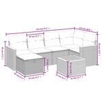 vidaXL Salon de jardin 7 Pièces avec coussins noir résine tressée