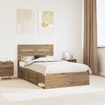 vidaXL Cadre de lit Chêne artisan 120 x 190 cm Bois de pin massif