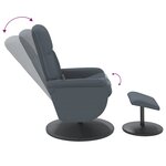 vidaXL Fauteuil de massage inclinable repose-pied gris foncé velours
