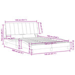 vidaXL Cadre de lit avec LED sans matelas noir 140x190 cm velours
