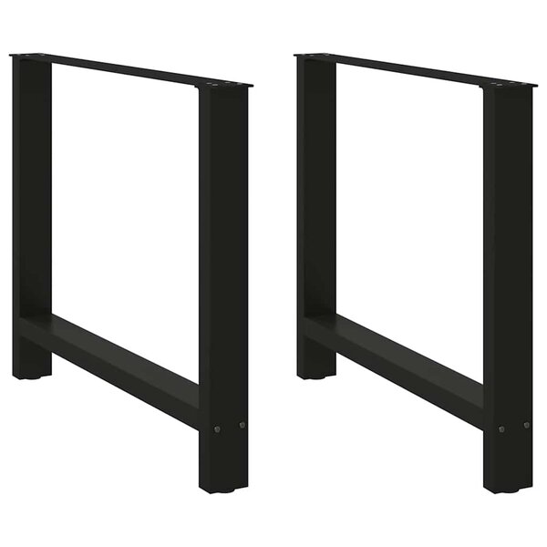 vidaXL Pieds de table à manger Noir 2 pièces 100x(72-73) cm Acier