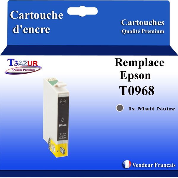 Cartouche Compatible pour Epson T0968 (C13T09684010) Matt Noire - T3AZUR