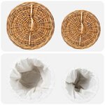 vidaXL Panier à Linge 2 Pièces Marron Rattan Kubu