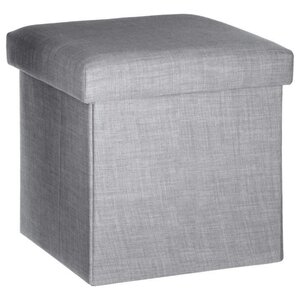 Pouf pliable Tomaz - Gris clair - L 37,5 x P 37,5 x H 38,3 cm
